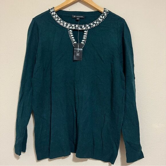 INC International Concepts Women's GREEN
Keyhole Sweater - Picture 3 of 6